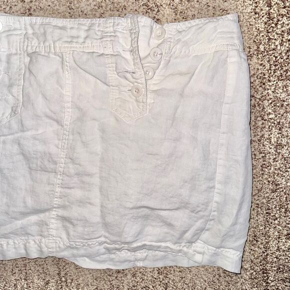 Cynthia Rowley Women's 100% Linen Pull-On Skirt Short White Size 6 - Picture 7 of 8